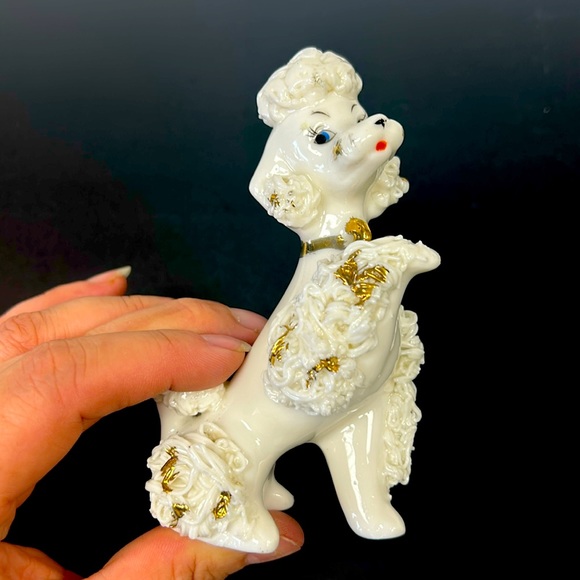 Mid Century Modern anthropomorphic porcelain spaghetti Poodle figurine - Picture 6 of 10